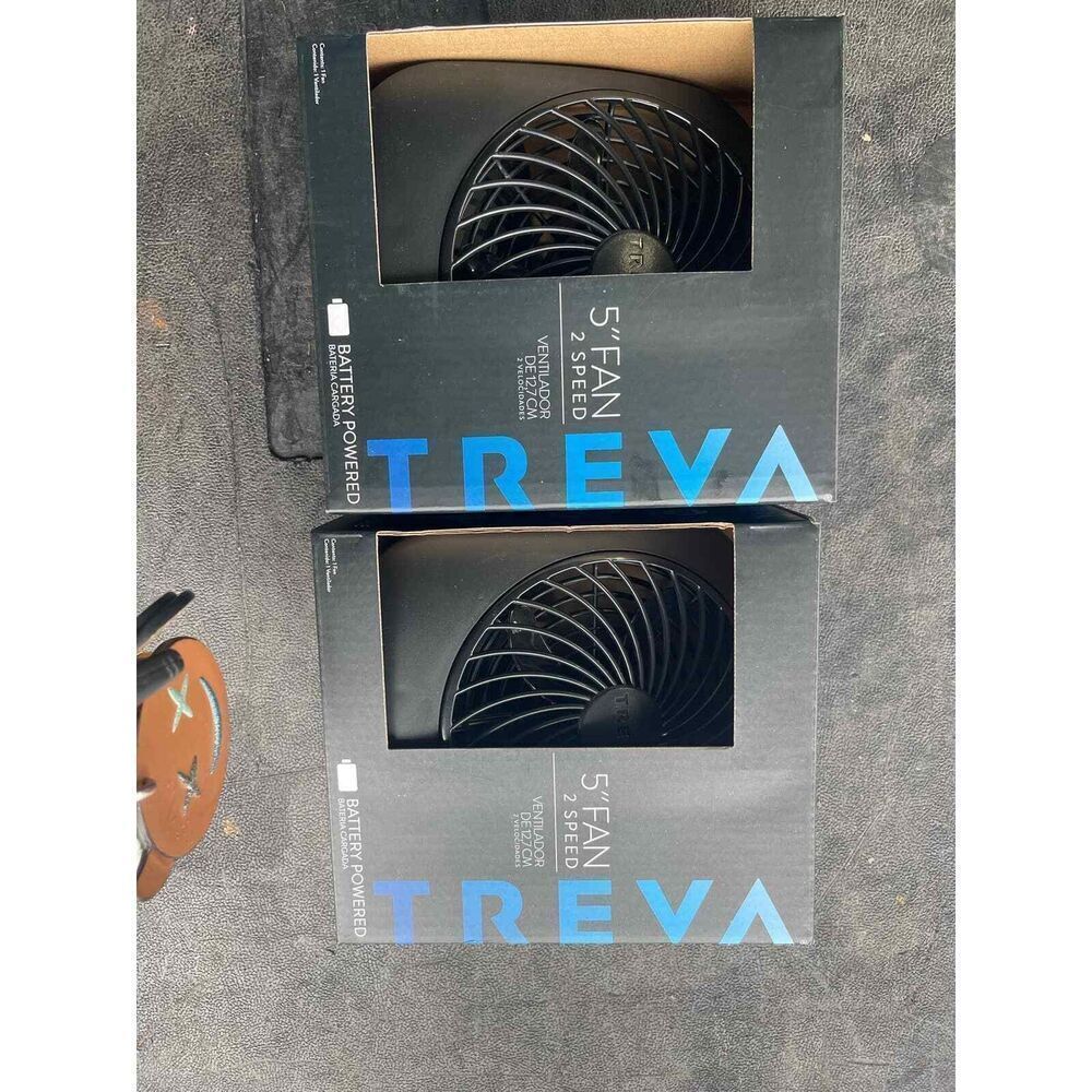 Lot Of 5x Treva /O2coo 10" Blade Table Fan,fans Nip Cordless Battery Opp